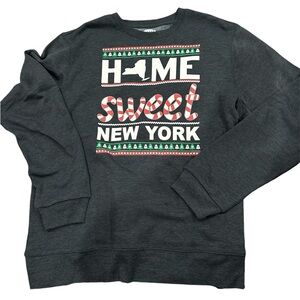 NEW Home Free Dark Green New‎ York Christmas Fleece Sweatshirt Size L